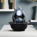 WICHEMI Indoor Water Fountain Tabletop Fountains with LED Rolling Ball, Feng Shui Zen Meditation Desktop Waterfall Fountain Calming Water Sound Relaxation Fountain for Home Bedroom Office (Style 12) - Image 7
