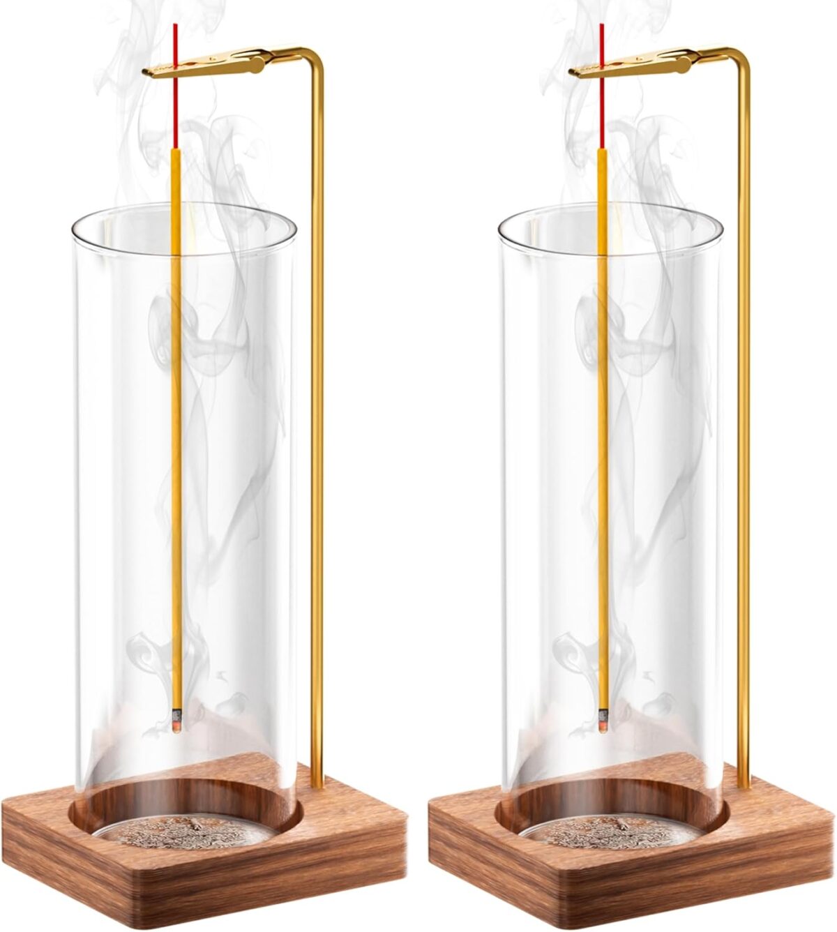 Incense Holder for Sticks, Insence-Stick Holder, Anti-Ash Flying No Mess Incense Burner, Incense Stick Holder with Glass Ash Catcher, for Yoga Spa Meditation Home Decor(2 Pack) - Image 1