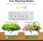 Ahopegarden Indoor Garden Hydroponics Growing System: 10 Pods Plant Germination Kit Aeroponic Herb Vegetable Growth Lamp Countertop with LED Grow Light - Hydrophonic Planter Grower Harvest Lettuce - Image 6