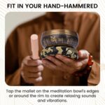 DomeStar 3.3 Inch Tibetan Singing Bowl Set, Hand Hammered Sound Bowls Meditation Set for Yoga Meditation, Sound Therapy, Spiritual Gatherings and Stress Relief - Image 5