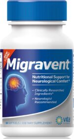 Vita Sciences Migravent Migraine Relief Supplement w/Vitamin B2, Riboflavin, Magnesium, Coenzyme CoQ10, PA-Free Butterbur, Bioperine, Premium Herbal Extracts 60 Count