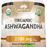 Organic Ashwagandha 2,100 mg - 100 Veggie Capsules Pure Organic Ashwagandha Powder and Root Extract - Stress Relief, Mood Enhancer