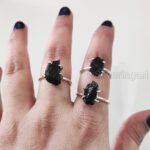 Natural Black Tourmaline Ring, Rough Tourmaline Ring, October Birthstone, Bohemian Ring, 925 Sterling Silver, Womens Ring, Christmas, Thanksgiving, Handmade, Statement Jewelry, Raw Gemstone Jewelry - Image 8