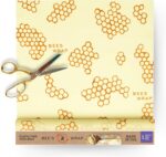 Bee's Wrap Reusable Beeswax Food Wraps Made in the USA, Eco Friendly Beeswax Wraps for Food, Sustainable Organic Cotton Wraps, XXL Cut To Size Wax Paper Roll, Honeycomb