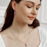 925 Sterling Silver Blue Topaz/Amethyst/Rainbow Quartz CZ Teardrop Leverback Earrings Drop Dangly Gemstone Earings Hypoallergenic Birthday Jewelry Gifts for Women Girls - Image 2