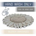 NAT & Jules Sunflower Shaped Dimensional Indoor Outdoor 12 inch Cast Resin Decorative Garden Stepping Stone, Patio, Walkway Sculpture Yard Art, Stone Grey - Image 3