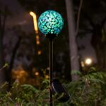 VCUTEKA Solar Lights Outdoor Decorative - Mosaic Solar Garden Light Waterpoof LED Pathway Stake Light for Landscape Lawn Patio Yard Decoration, Blue 1 Pack - Image 2