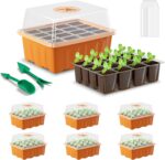 GooingTop Seed Starter Tray, 6 Pack 72 Cells Plant Grow Kit with Adjustable Humidity Vent for Mini Greenhouse Garden Germination,Bonsai Seedlings Starting Growing