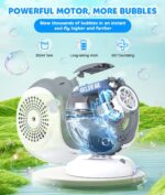 Bubble Machine - Automatic Bubbles Blower for Kids, Toddlers - 360° Oscillation & 75° Adjustment Bubble Toys with LED Light - Gifts for Boys, Girls, Easter, Outdoor, Birthday, Party Use - Image 2