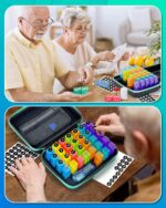 Monthly Pill Organizer 2 Times a Day, with Weekly Pill Bag, Portable Hard Shell, Pill Cutter, Plastic Opening Pick, Monthly & Weekly Stickers, Convenient Medication Management and Tracking - Image 9