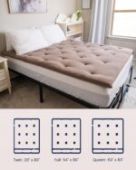 ZonLi Japanese Floor Futon Mattress Queen Size 60"x 80",100% Cotton 2.5'' Thicken Tatami Mattress,Foldable Sleeping Pad,Portable Dormitory Tatami Mat,Roll Up Floor Lounger Bed for Adult (Grey) - Image 6