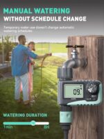 RAINPOINT Sprinkler Timer, Programmable Water Timer for Garden Hose, Outdoor Soaker Hose Timer with Rain Delay/Manual/Automatic Watering System, Digital Irrigation Timer for Yard, Lawn, 1 Outlet - Image 3