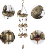 Bird Nest Wind Chime, Bird Bells Chimes with 12 Wind Bells for Glory Mother’s Love Gift, Garden Backyard Church Hanging Decor, Bronze - Image 4