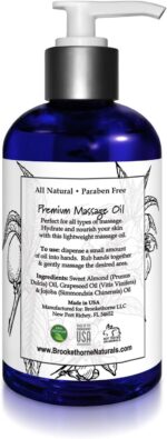 Unscented Massage Oil for Massage Therapy – 100% Natural Body Oil with Sweet Almond, Grapeseed & Jojoba for Premium Glide – Pure Carrier Blend for Aromatherapy – Brookethorne Naturals - Image 7