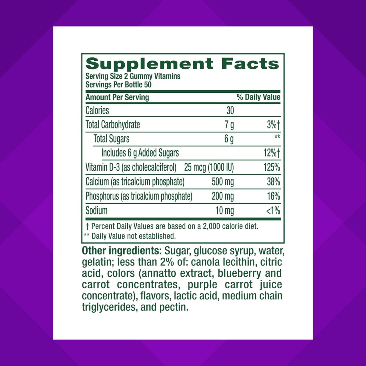 vitafusion Chewable Calcium Gummy Vitamins for Bone and Teeth Support, Fruit and Cream Flavored, America’s Number 1 Gummy Vitamin Brand, 50 Day Supply, 100 Count - Image 4