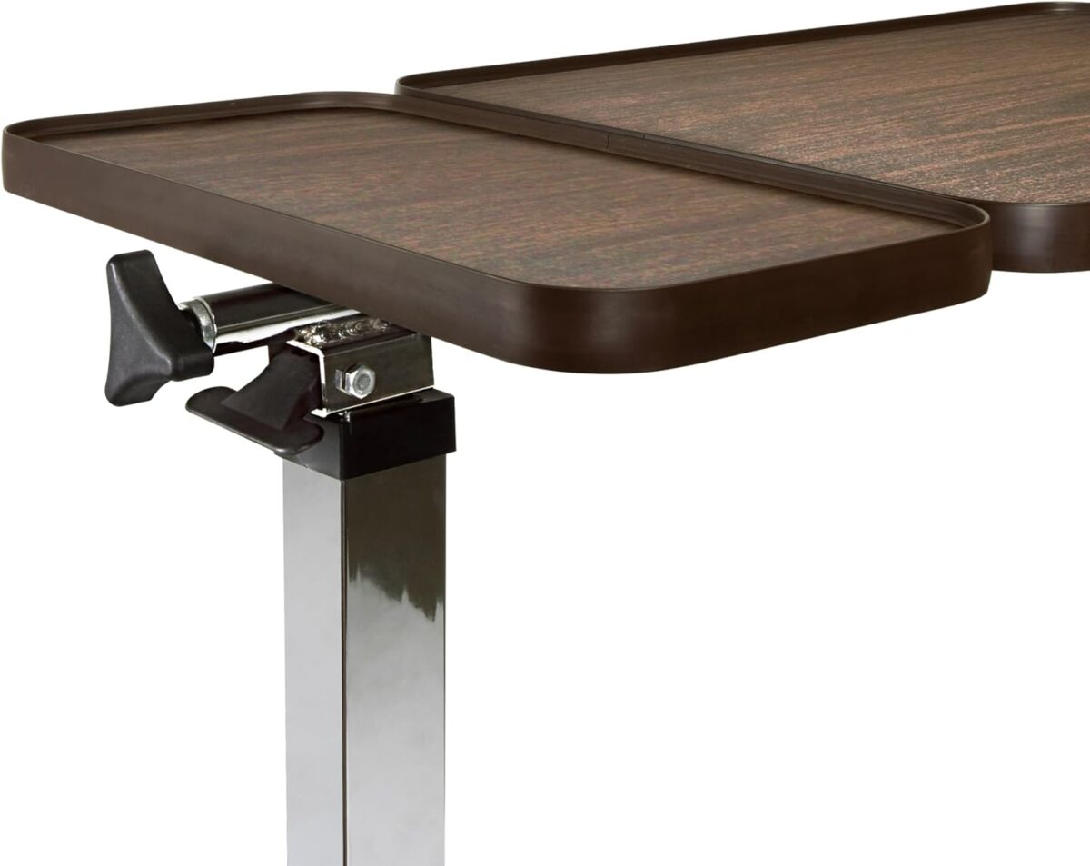 Vaunn Medical Adjustable Tilt Overbed Bedside Table with Wheels for Hospital and Home Use - Image 3