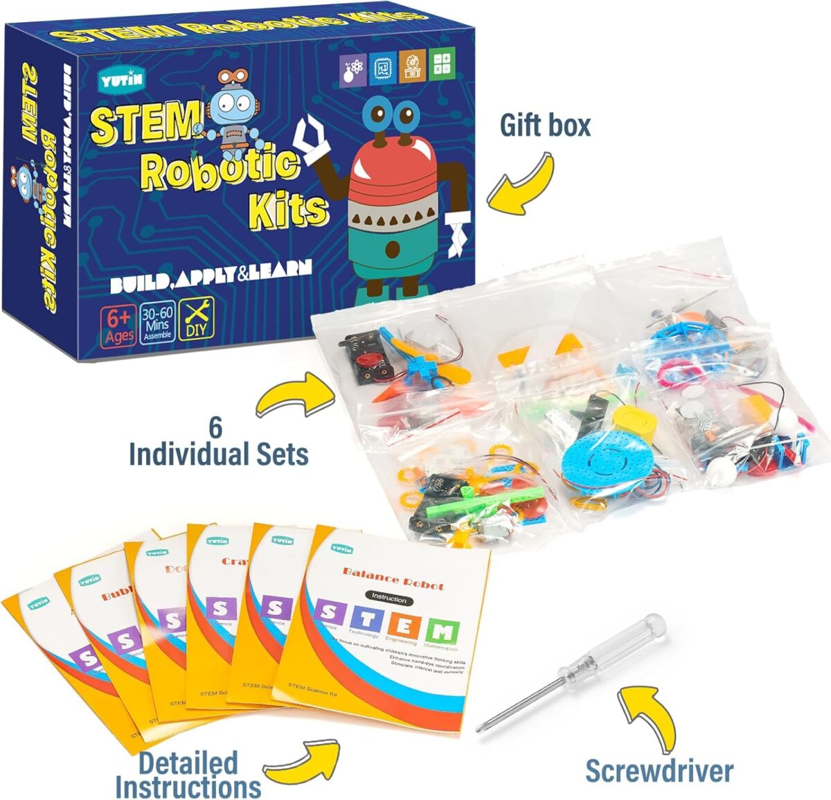 STEM Robotics Kits for Kids Age 8-12 8-10, Science Kits for Kids 5-7, STEM Toys for Boys Age 6 7 8 9 10 12 13 14 Girls Boys Birthday Gifts, Robot Building Crafts 6-8 Engineering Motor Set - Image 8