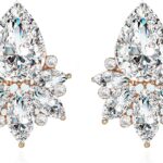 Vintage Rhinestone Earrings Fancy Crystal Cluster Drop Earrings Art Deco Earrings for Women