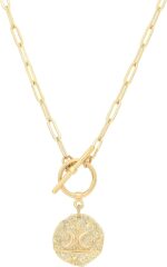 Aobei Pearl 18K Gold Moon Star Lion Evil Eye Love Heart Pendant Necklace Medallion Paperclip Chian Choker Layering Jewery for Women