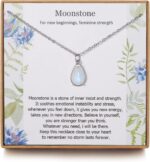 New Beginning Moonstone Sterling Silver Necklace for Women, Divorce Gifts for Women, Healing gifts for her, New Job Gift, Minimalistic Moonstone Jewelry