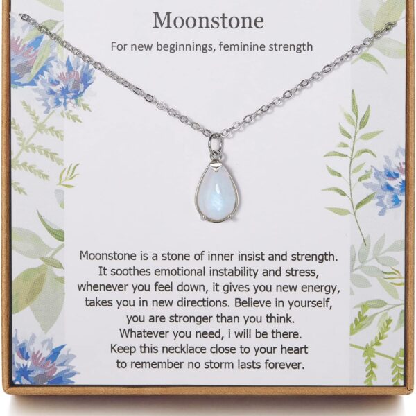New Beginning Moonstone Sterling Silver Necklace for Women, Divorce Gifts for Women, Healing gifts for her, New Job Gift, Minimalistic Moonstone Jewelry