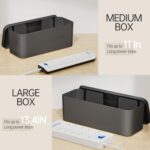 YECAYE 2 Pack Cable Management Box, Pet and Baby Proofing Cable Organizer Box, Large and Medium Size Cord Management Box,Cord Organizer, Perfect for Office & Home Cord Hider,Cable Hider,Black - Image 3