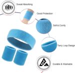 18 Pcs Sweatbands Headband Wristband Set Colorful Striped Terry Cloth Sports Athletic Gym 80s Sweat Headbands - Image 3