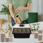 Halatool Seed Starter Kit 4 Pack 48 Cells Black Seed Starter Tray with 50 PCS Peat Pellets for Seedlings Organic Seed Stater Soil Pods for Planting Vegetables Plants Flowers & Starting Seeds - Image 6