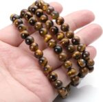 Jovivi Tibetan 6mm 8mm 108 Natural Tiger Eye Gemstone Beads Prayer Mala Bracelet Necklace - Image 4