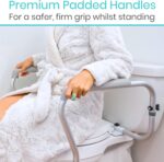 Vive Toilet Rail - Bathroom Safety Frame - Medical Railing Helper for Elderly, Handicap, Disabled, Seniors - Bariatric Assist Handrail Grab Bar - Adjustable Height, Padded Arms Fit Most Toilets - Image 4