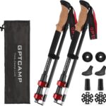 GPTCAMP Walking Sticks,Trekking Poles Collapsible Hiking Poles,Lightweight Folding Travel Walking Pole for Men Women,2pc Adjustable Hiking Stick with EVA Foam Grips for Backpacking