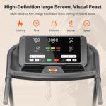 THERUN Incline Treadmill, 0-12% Auto Incline Treadmill for Running and Walking, 300 lbs Weight Capacity, Wide Belt, 3.0 HP, 18" LED Screen, 2 Layers Shock-Absorbing - Image 6