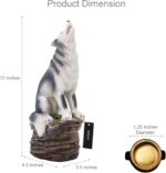 Hosley Resin Wolf Decor Statue and Incense Cone Burner Majestic Smoking Wolf Holder for Aromatic Ambiance and Unique Home Décor 12" Inch - Image 3