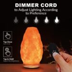 WBM Salt Lamp – USB Himalayan Salt Lamp with Touch Dimmer Control | Wooden Base | LED Bulb | 5-7lbs - Image 5