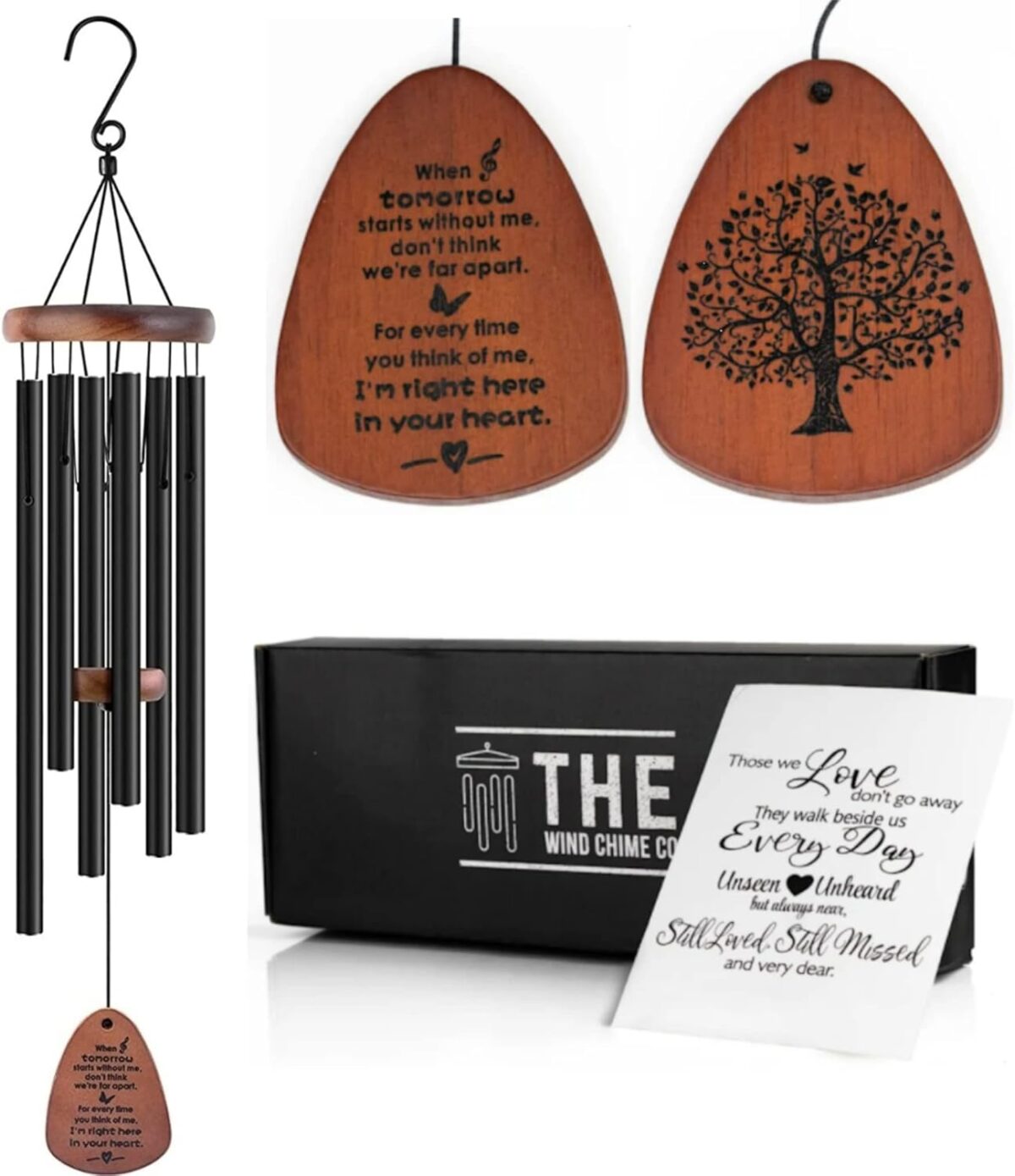 The Wind Chime CO Memorial Wind Chimes, Sympathy Wind Chimes Gift for The Loss of A Loved one, Home Decor Outdoor Garden, Soothing Melodic Tones with Mute Option. - Image 1