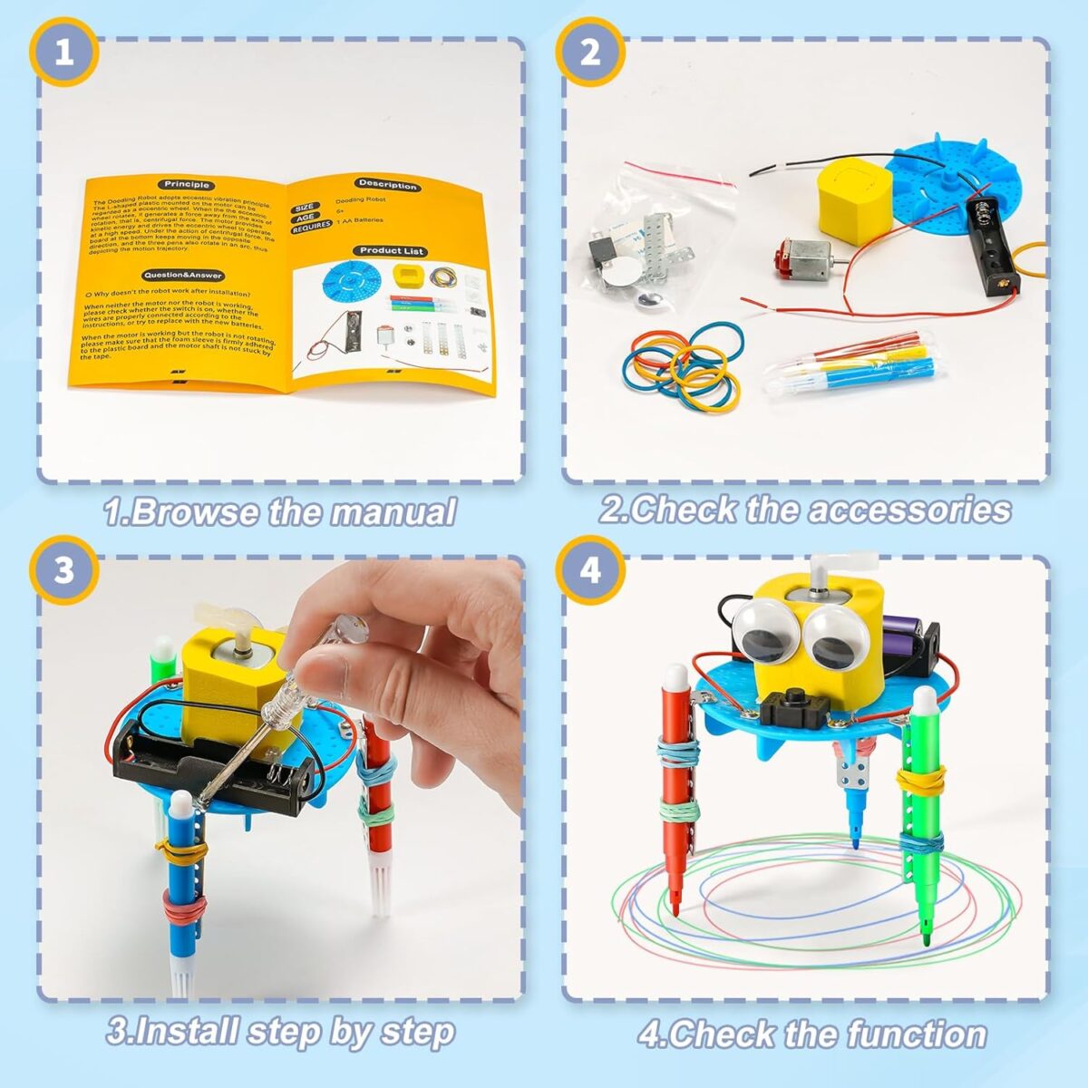 STEM Robotics Kits for Kids Age 8-12 8-10, Science Kits for Kids 5-7, STEM Toys for Boys Age 6 7 8 9 10 12 13 14 Girls Boys Birthday Gifts, Robot Building Crafts 6-8 Engineering Motor Set - Image 6