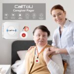 CallToU Wireless Caregiver Pager Smart Call System 2 SOS Call Buttons/Transmitters 2 Receivers Nurse Calling Alert Patient Help System for Home/Personal Attention Pager 500+Feet Plugin Receiver - Image 2
