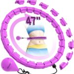 JKSHMYT Weighted Hula Circle Hoops for Adults Weight Loss, Infinity Fitness Hoop Plus Size 47 Inch, 24 Detachable Links, Exercise Hoop Suitable for Women and Beginners