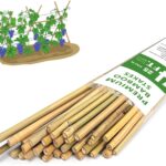 Plant Stakes,4FT Longer Sturdy Natural Bamboo Garden Stakes,GAGINANG 25Pcs Bamboo Sticks Trellis Support for Tomato, Vegetables Beans Trees Climbing Plants
