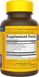 Nature Made Elderberry 400 mg Extract with Vitamin C and Zinc, Dietary Supplement for Immune Support, 60 Capsules, 60 Day Supply - Image 8