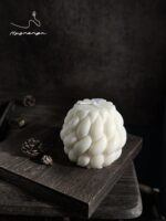 Artisanal Knot Ball Candle - Oversized Large Handmade Soy Wax Sculptural Decor, Elegant Home Fragrance Housewarming Gift for Women, Luxury Shelf & Coffee Table Centerpiece, White - Image 2