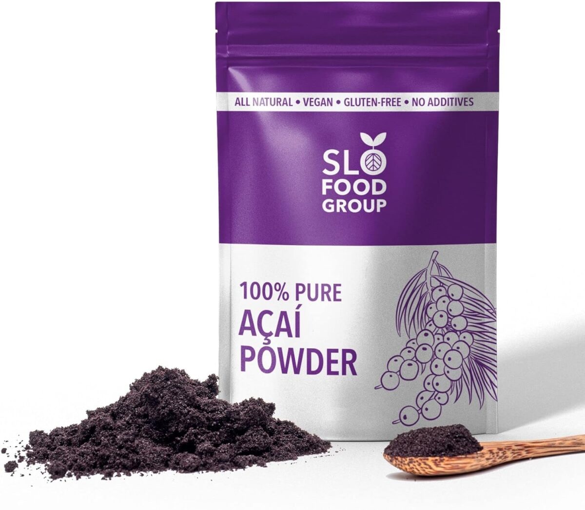 Slofoodgroup Freeze Dried Açaí Powder - Pure Acai Powder from Brazil (.25Lb/4oz Açaí), Acai Fruit Powder - Image 1