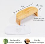 Mindful Modern Folding Meditation Bench - Bamboo Kneeling Stool with Locking Magnetic Hinges - Portable Cross Legged Folding Seiza Chair w/Travel Bag - Image 2