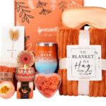 Mother’s Day Gifts Baskets for Women Mum Her Wife Girlfriend,Birthday Gifts for Women Teacher Friend w/Cozy Blanket Rose Relaxing Spa Gifts Set,Self Care Get Well Gifts for Her Valentines Mothers Day