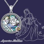 Alphm 12 Constellation Necklace 925 Sterling Silver Zodiac Sign Coin Pendant Necklaces Abalone Shell Astrology Horoscope Jewelry Birthday Gifts for Women - Image 5