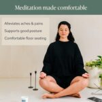 Mindful & Modern Large Meditation Cushion for Zafu Yoga - Meditation Pillow for Sitting on the Floor - Buckwheat Hull Filled Yoga Cushion with Removable, Washable 100% Cotton Cover and Carry Handle - Image 2