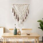 Macrame Wall Hanging, Woven Tapestry Beige & Dusty Rose Handmade Craft Macrame Wall Decor, Gallery & Nursery, Size 37.4” Lx27.5” W - Image 4