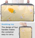Budding Joy 90L Under Bed Storage Containers, Closet Organizers and Storage Bins, Foldable Underbed Storage Bags for Blankets, Towels, Comforter, Sweaters, Pillows, Linen Sheets, Wrapping Paper，Grey - Image 7