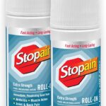 Stopain Pain Relief Roll On Gel 3oz (2 Pack) USA Made, Max Strength Fast Acting with MSM, Glucosamine, Menthol for Arthritis, Lower Back, Knee, Neck, HSA FSA Approved Topical Analgesic Products