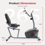 Sunny Health & Fitness Smart Indoor Recumbent Bike Trainer, Home Full Body Workout & Cardio Cycling Machine for Seniors, Free SunnyFit Bluetooth Connect, Optional Arm Exerciser Hand Cycle & Bands - Image 6